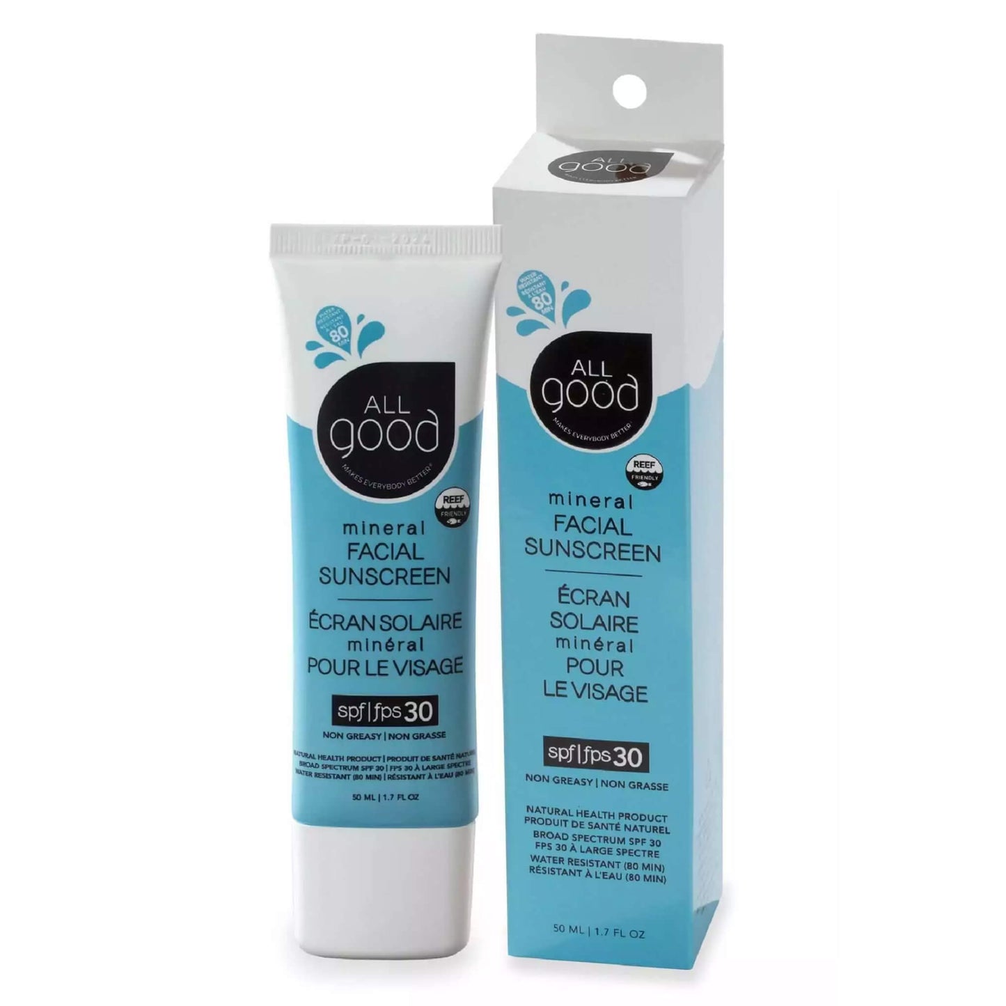 All Good Body Care - SPF30 Mineral Facial Sunscreen, 1.7 oz