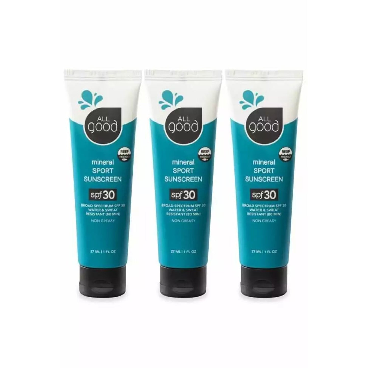 All Good Body Care - Mineral Sport Sunscreen, 1 oz - 3 pack - 1