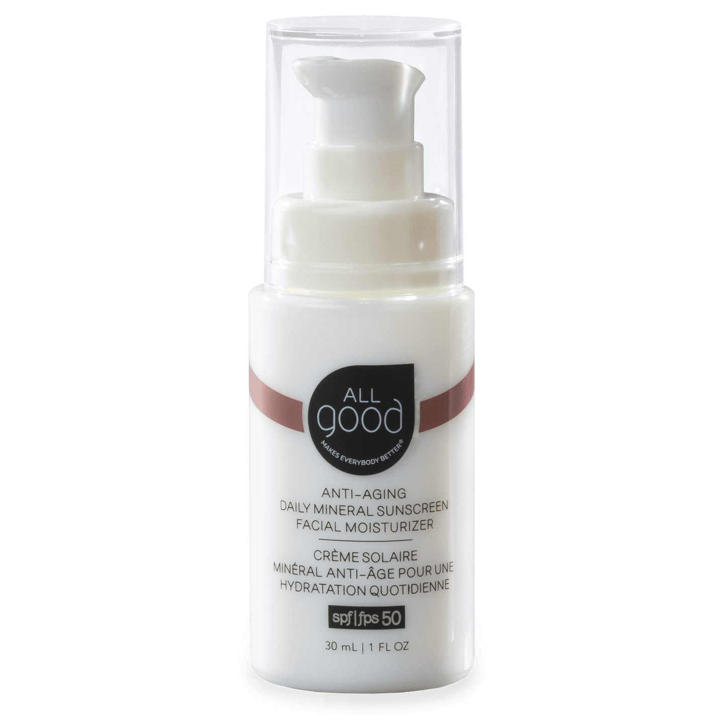 All Good Body Care - SPF50 Anti-Aging Daily Mineral Sunscreen Facial Moisturizer, 1 oz - 2