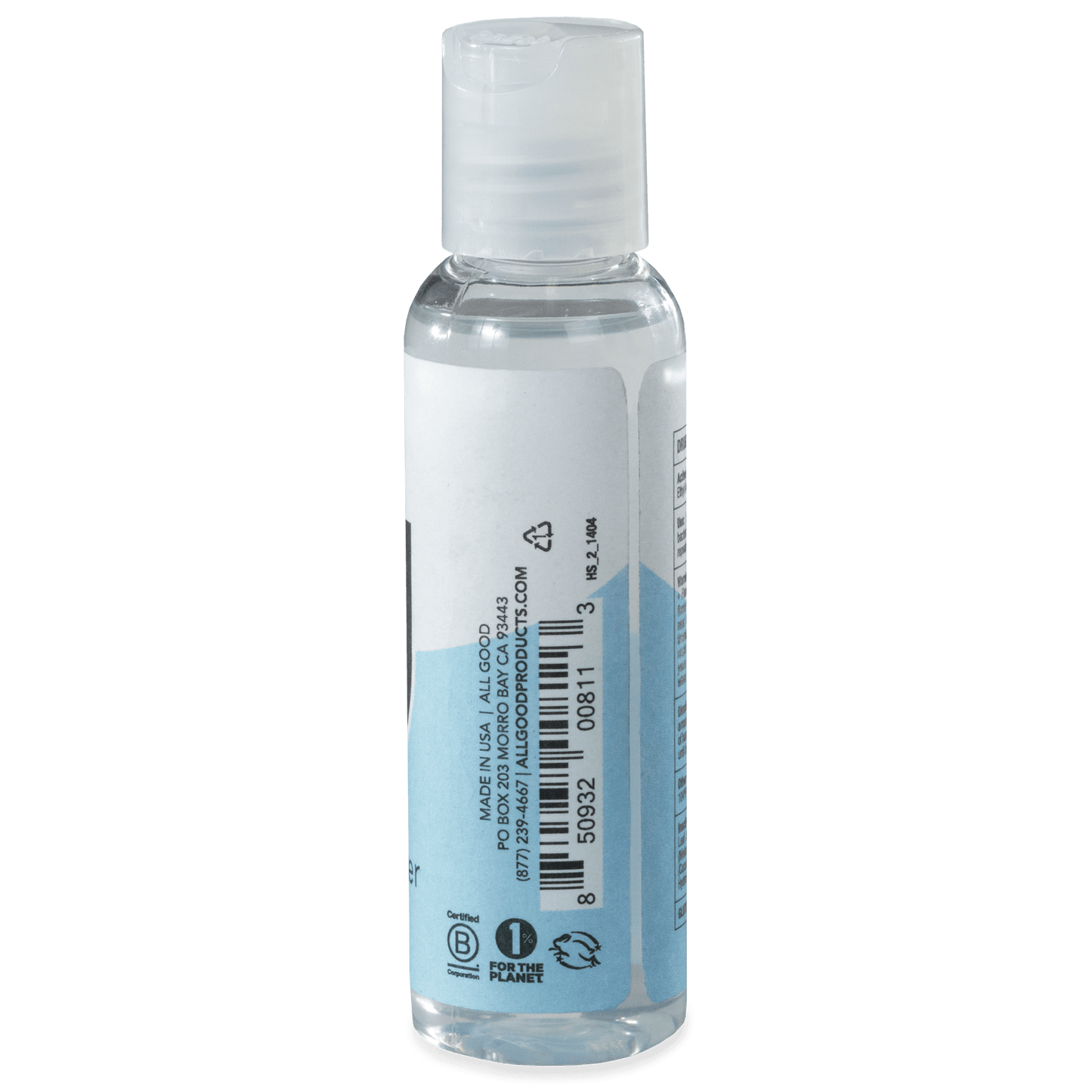 All Good Body Care - Unscented Hand Sanitizer Gel, 2 oz - 2 Pack - 2