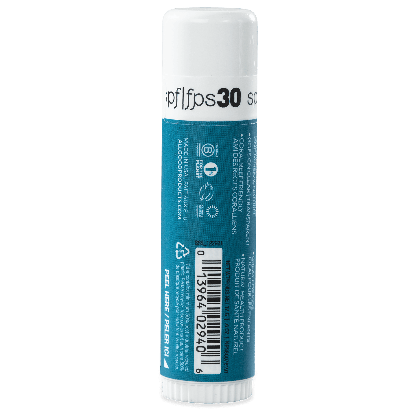 All Good Body Care - Mineral Sunstick SPF30 - Sport, .6 oz - 3