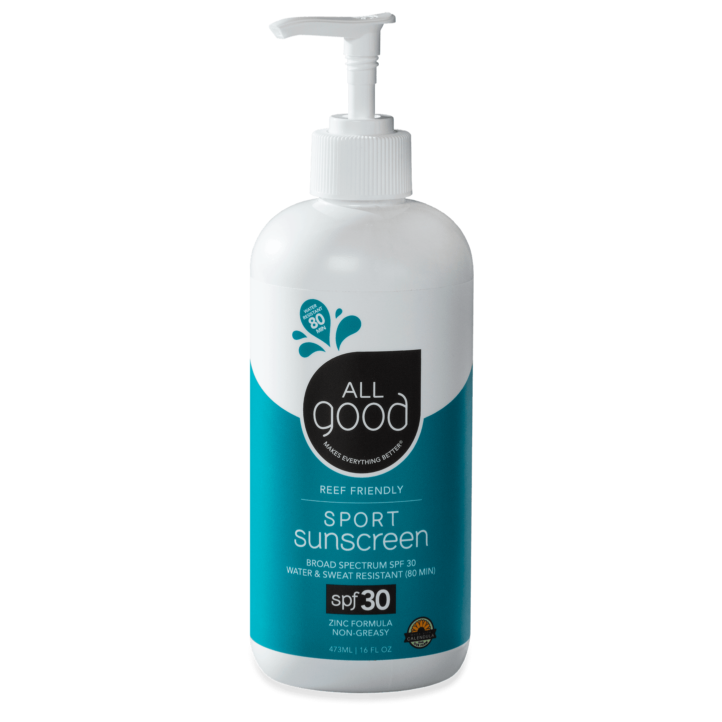 All Good Body Care - SPF30 Sport Mineral Sunscreen - Family Size, 16 oz - 1