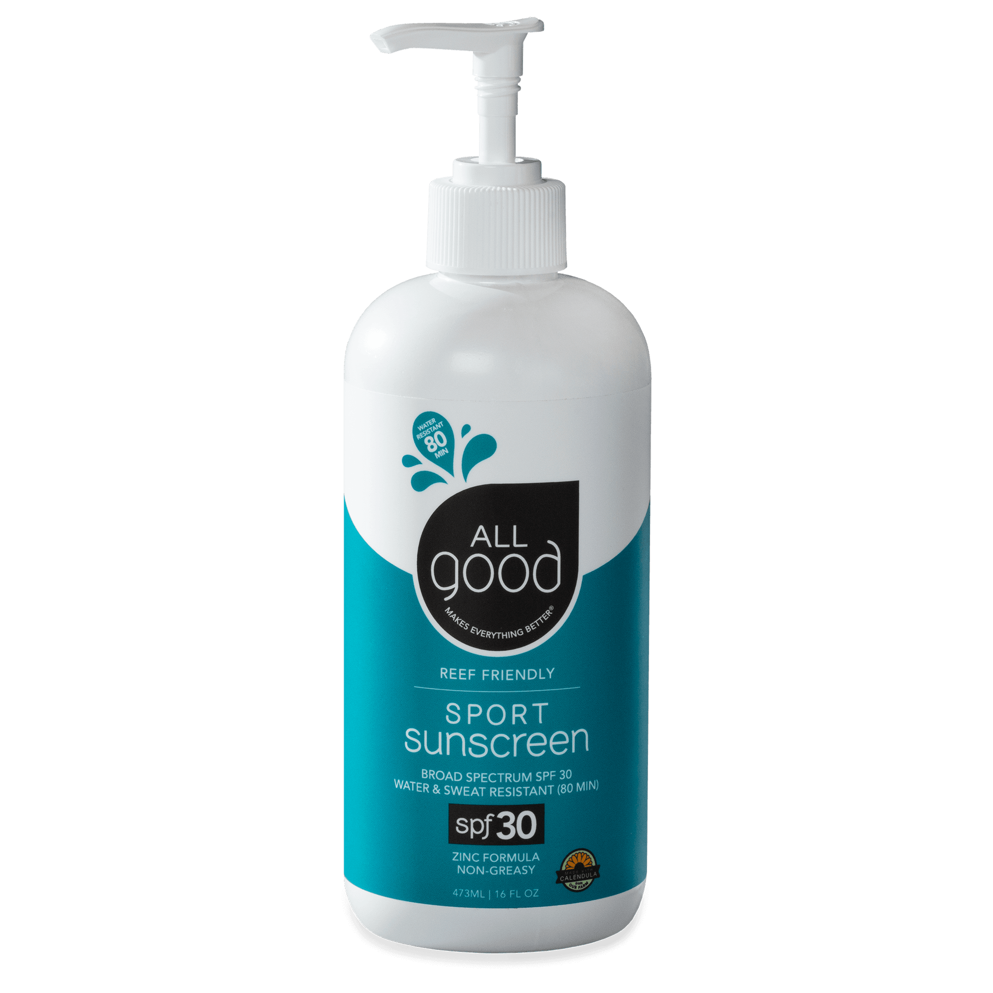 All Good Body Care - SPF30 Sport Mineral Sunscreen - Family Size, 16 oz - 1