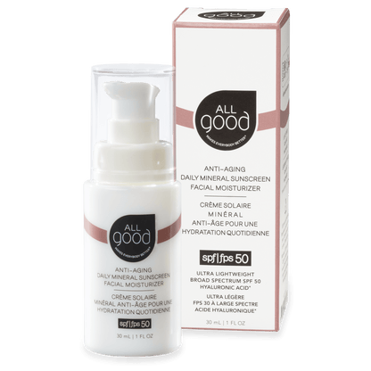 All Good Body Care - SPF50 Anti-Aging Daily Mineral Sunscreen Facial Moisturizer, 1 oz - 1