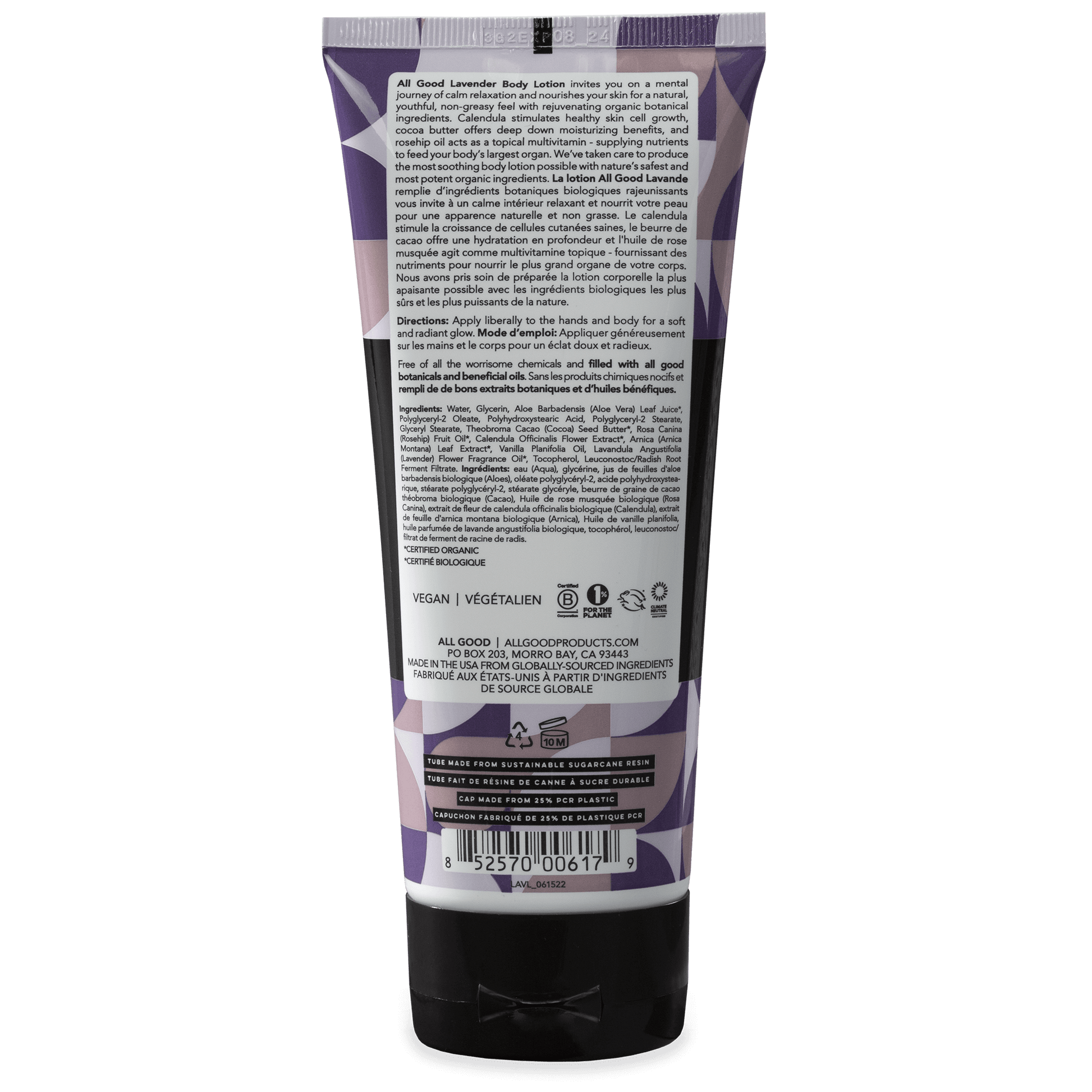 All Good Body Care - Lavender Body & Hand Cream, 6 oz - 2