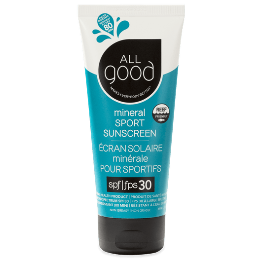 All Good Body Care - SPF30 Sport Mineral Sunscreen Lotion, 3 oz - 1