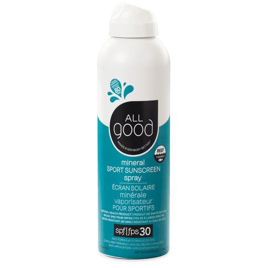 All Good Body Care - SPF30 Sport Mineral Sunscreen Spray, 6 oz - 1